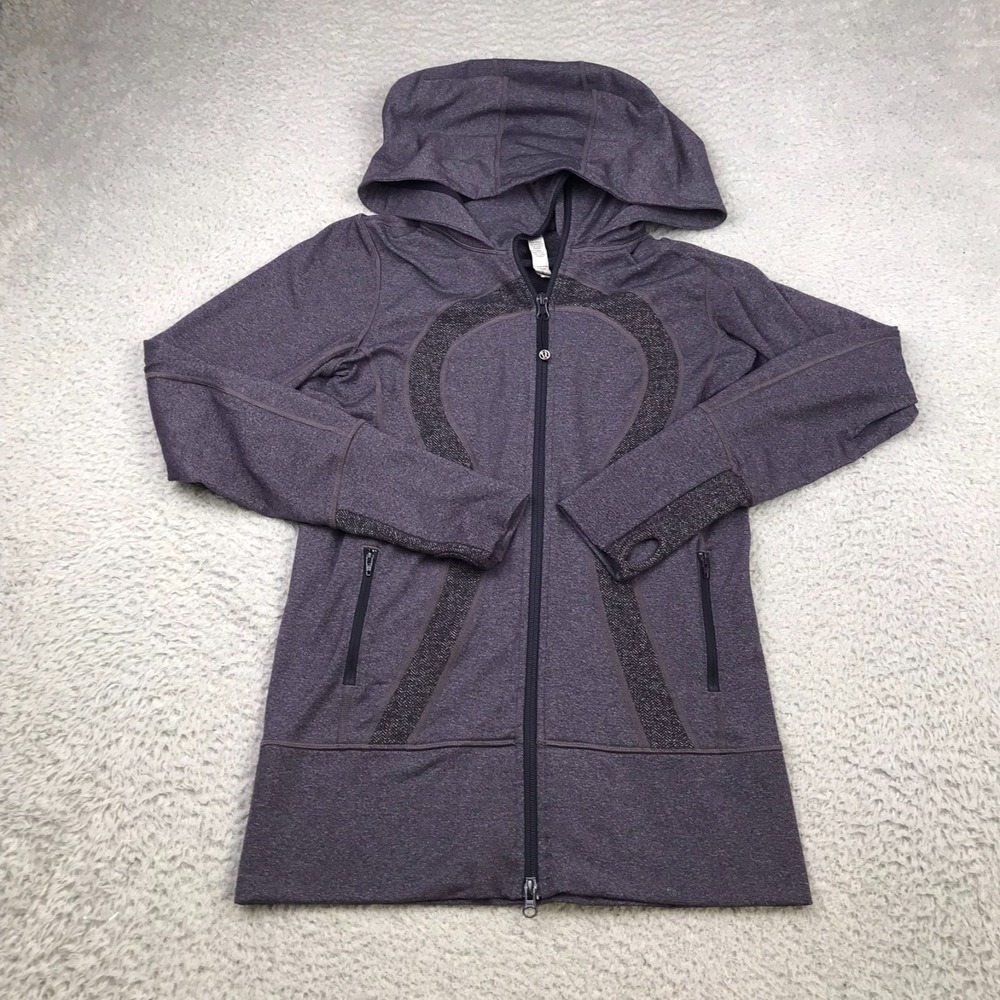 Lululemon Stride Jacket Womens 6 Heather Purple‎ Performance Zip Up Hoodie